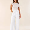 Pantalón Palazzo Olivella · Pierna Ancha Tacto Lino con Cordón y Bolsillos
