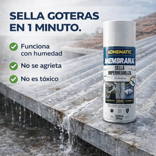 Sella goteras en 1 minuto: funciona con humedad, no se agrieta, no es toxico